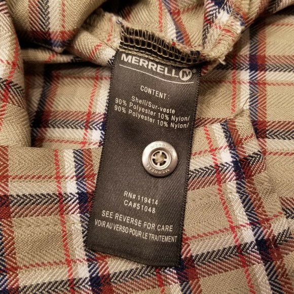 Merrell Long Sleeve Button up Flannel Plaid shirt - Picture 9 of 10